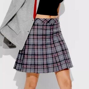 BEETLEJUICE gray plaid Astrid school uniform pleated skirt skorts NWT XL